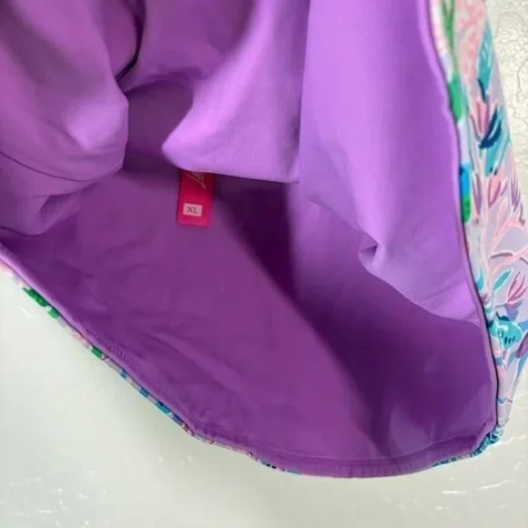 Lilly Pulitzer Crop Top Womens XL Purple Pink Reversible Athletic Tank Swim Ari - Picture 6 of 9